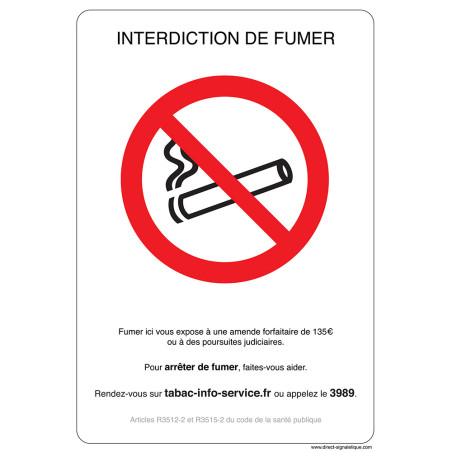 Panneau Interdiction de fumer
