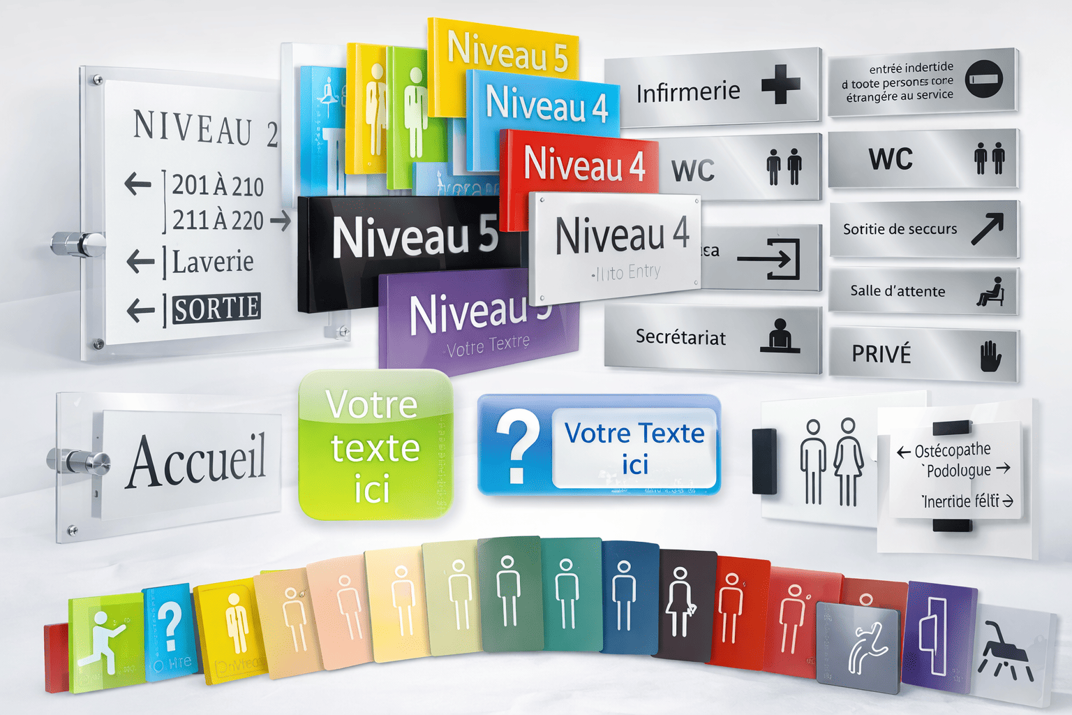 Plaques de porte plexiglas