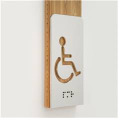 Drapeau en bois signalétique de plaque de porte avec pictogramme handicapé